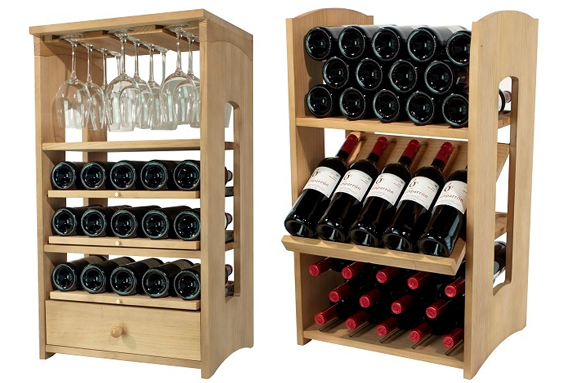 Botelleros de madera para almacenar el vino prácticos y decorativos